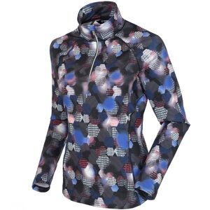 Sunice Ski Lodge II Cobalt Hexagon Stretch Knit Half-Zip Pullover